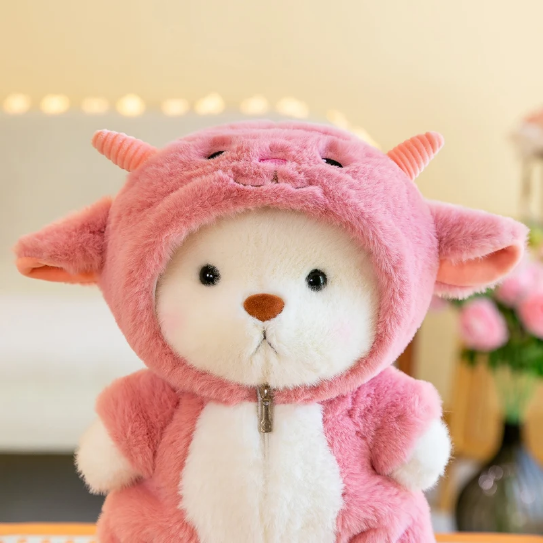 Pink Dino BearBuddy™ - Knuffel met outfitje