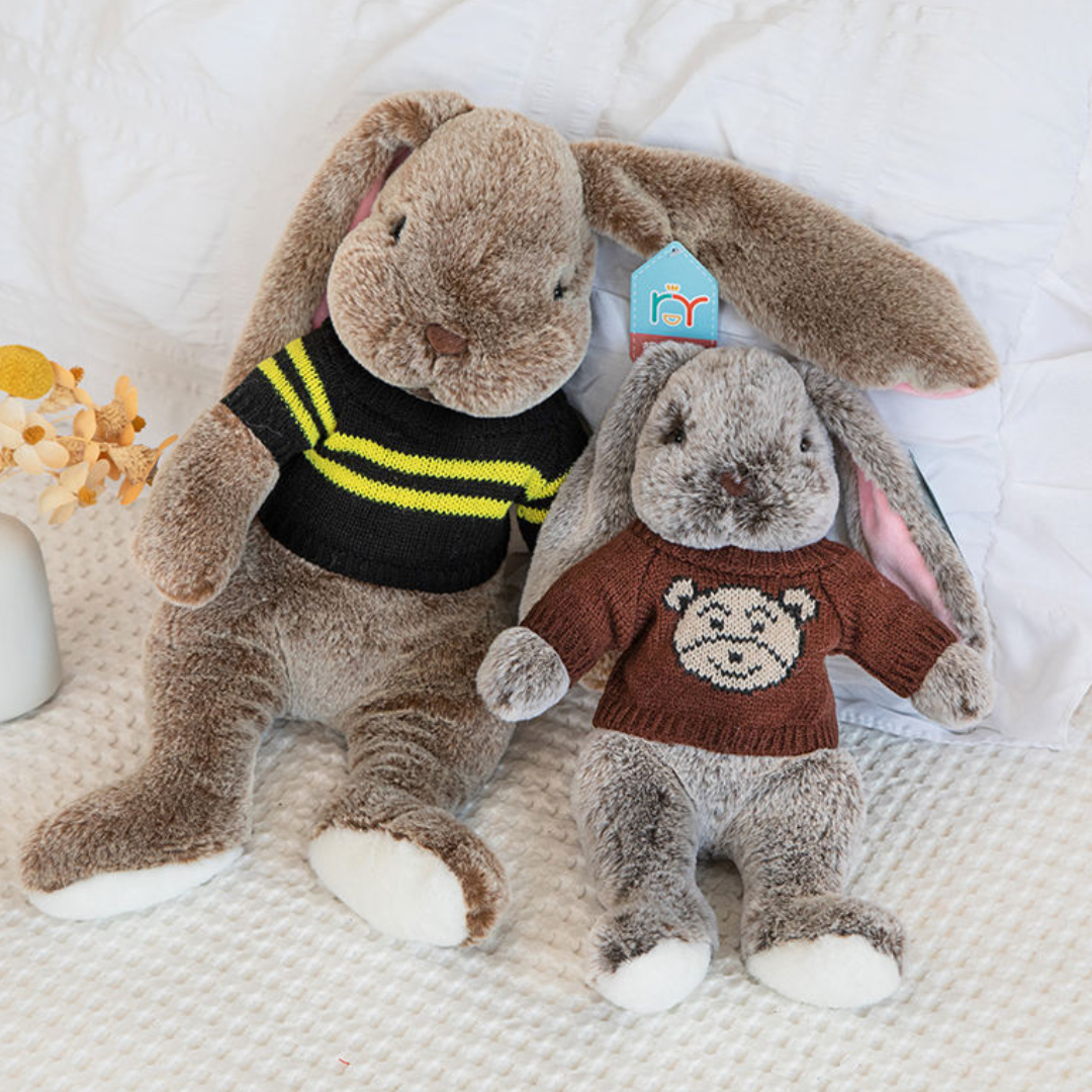 Brown Bunny Buddy™ - Knuffel konijn met kleding