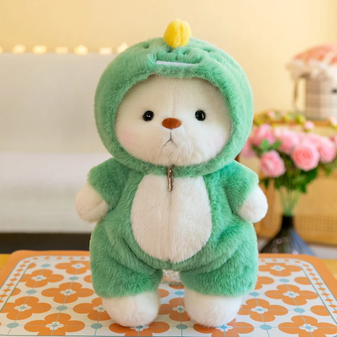 Green Dino BearBuddy™ - Dino knuffel met kleding