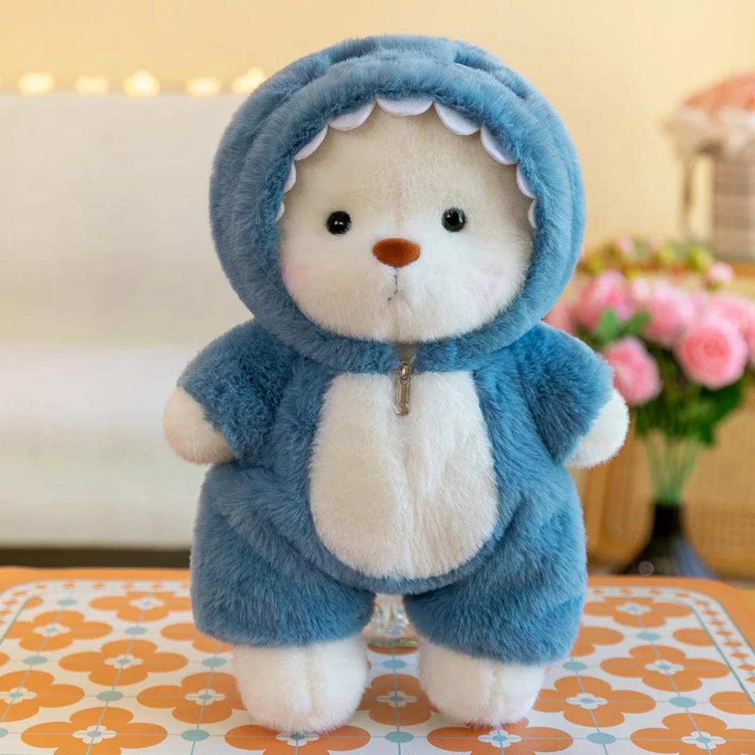 Blue Dino BearBuddy™ - Dino knuffel met kleding