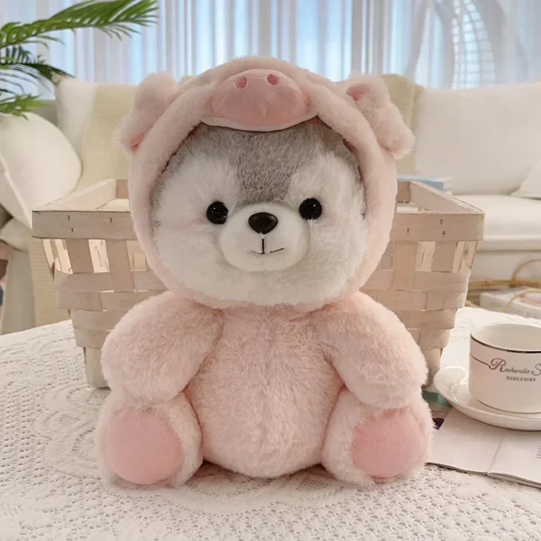 Pink piggy Husky Buddy™ - Honden Knuffel met een varkentje outfitje