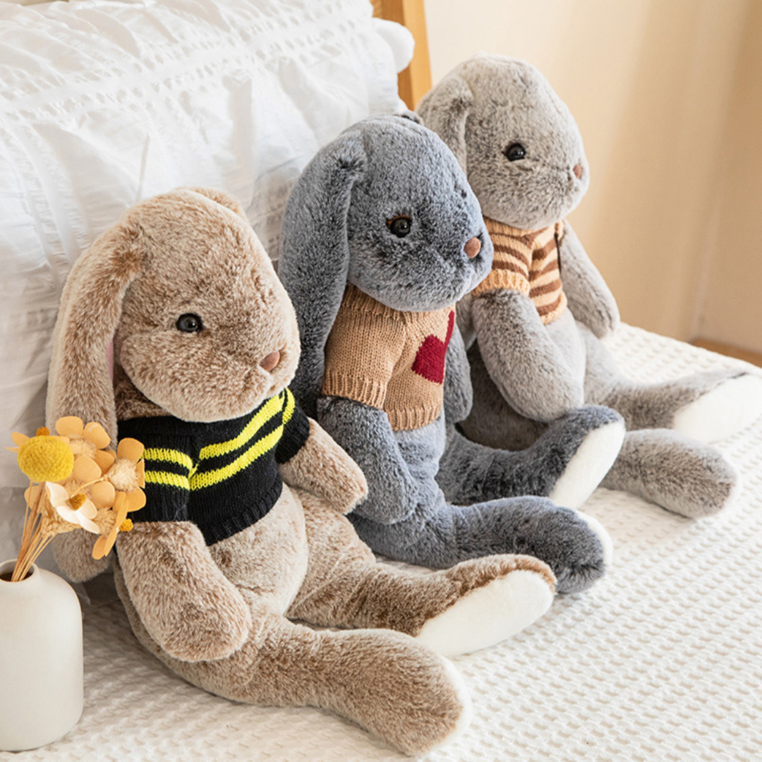 Brown Bunny Buddy™ - Knuffel konijn met kleding