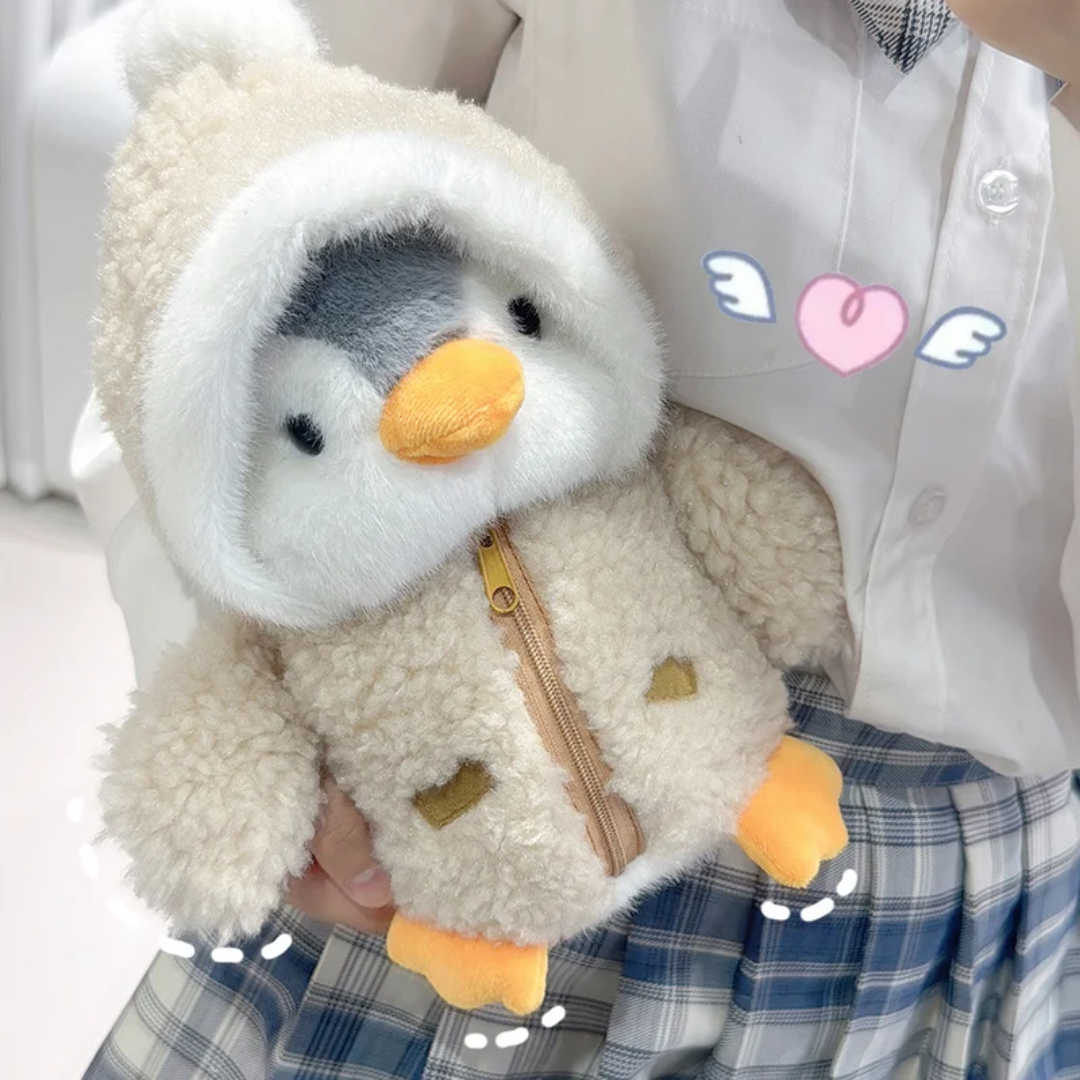 Brown Coat Penguin Buddy™ - pinguin Knuffel met kleding