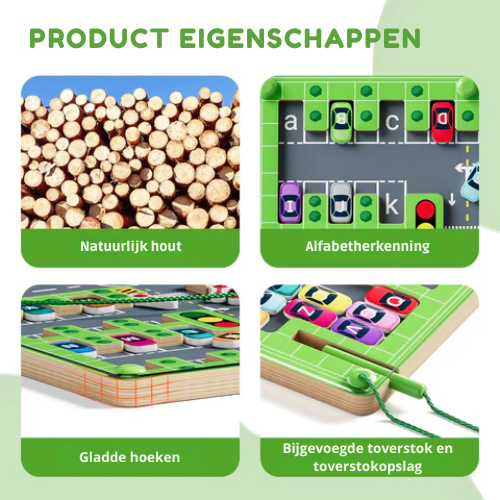 Magnetic MazeBoard ™ - Montessori voertuigen doolhof board - magnetisch Bordspel