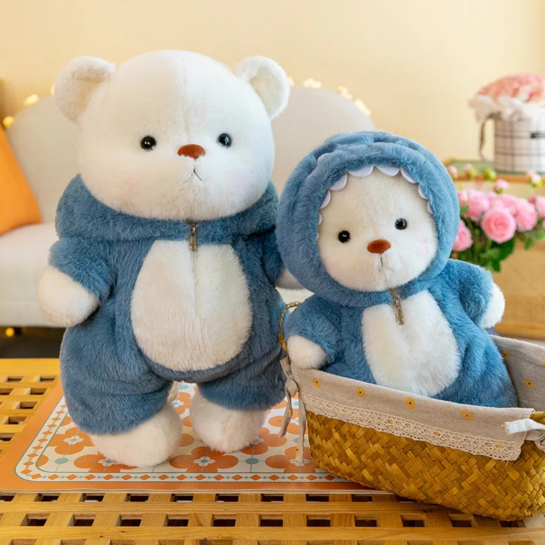 Blue Dino BearBuddy™ - Dino knuffel met kleding