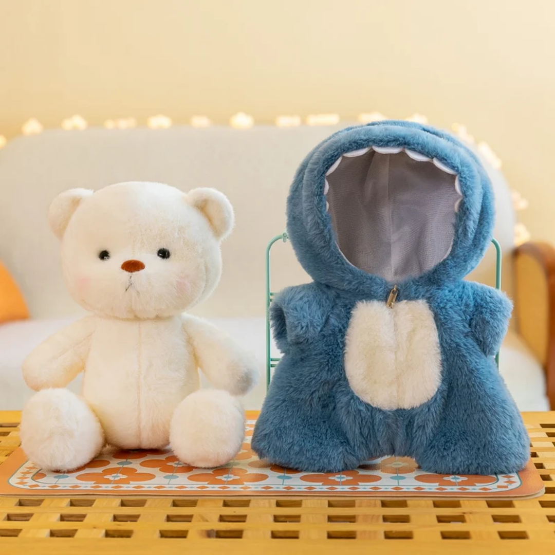 Blue Dino BearBuddy™ - Dino knuffel met kleding