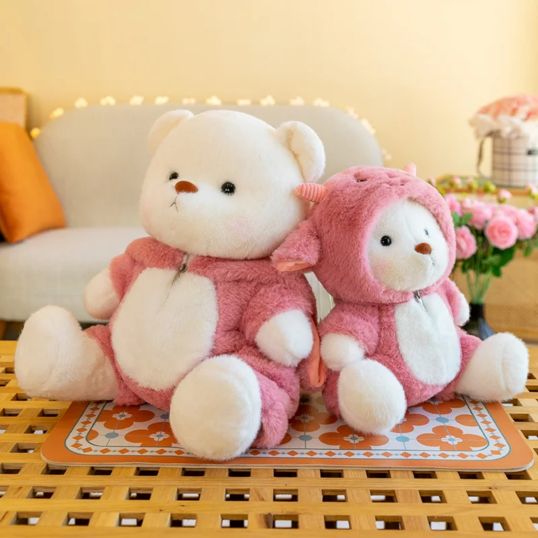 Pink Dino BearBuddy™ - Knuffel met outfitje